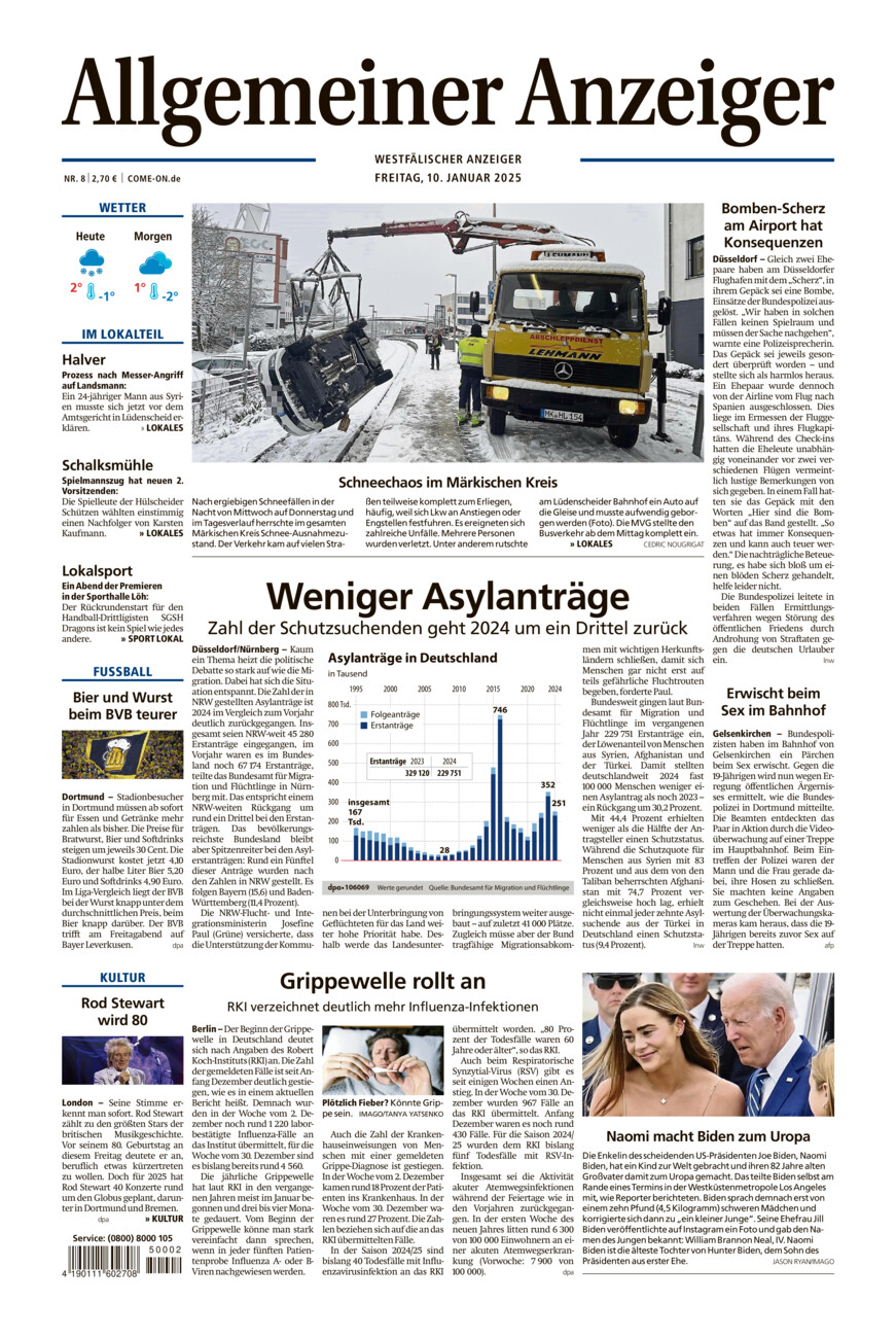 Allgemeiner Anzeiger vom Freitag, 10.01.2025