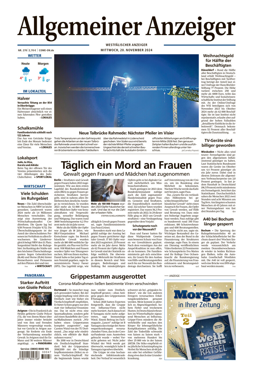 Allgemeiner Anzeiger vom Mittwoch, 20.11.2024