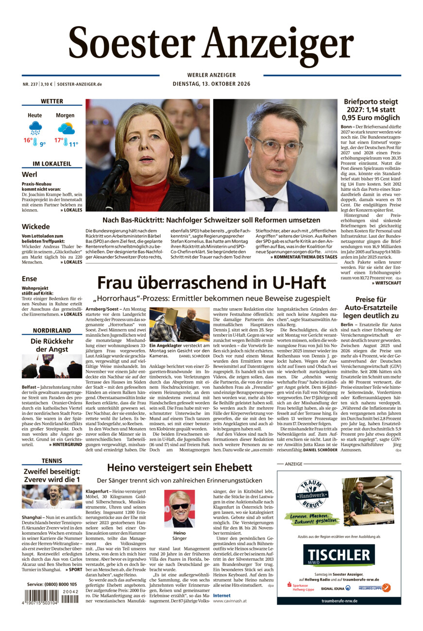 Soester Anzeiger Werl vom Dienstag, 13.10.2026