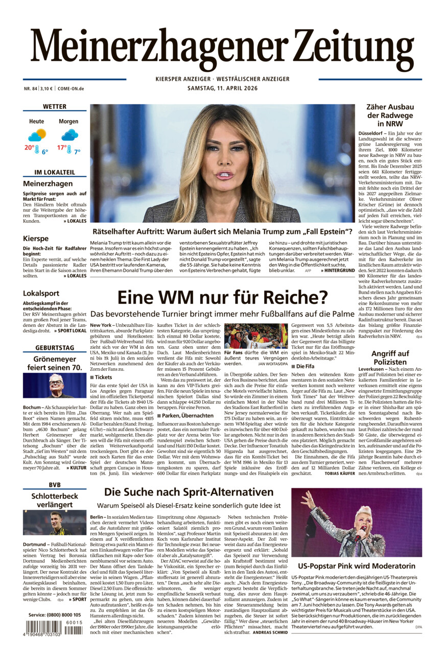 Meinerzhagener Zeitung vom Samstag, 11.04.2026