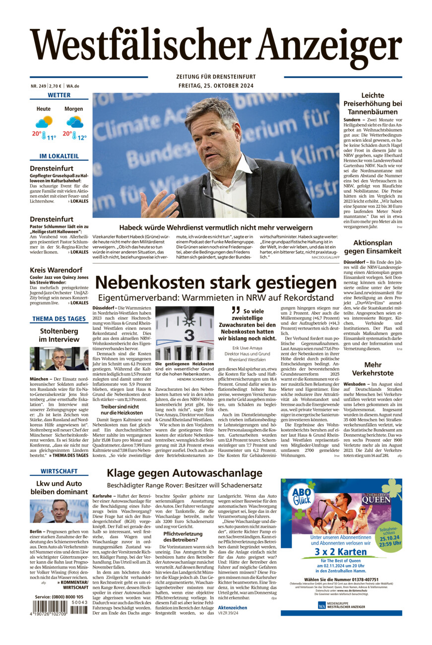 Westfälischer Anzeiger Drensteinfurt vom Freitag, 25.10.2024