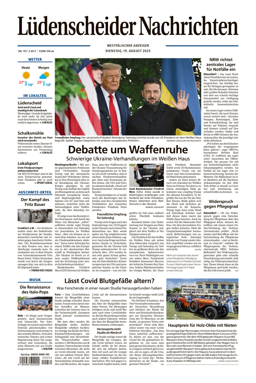 Lüdenscheider Nachrichten vom Dienstag, 19.08.2025