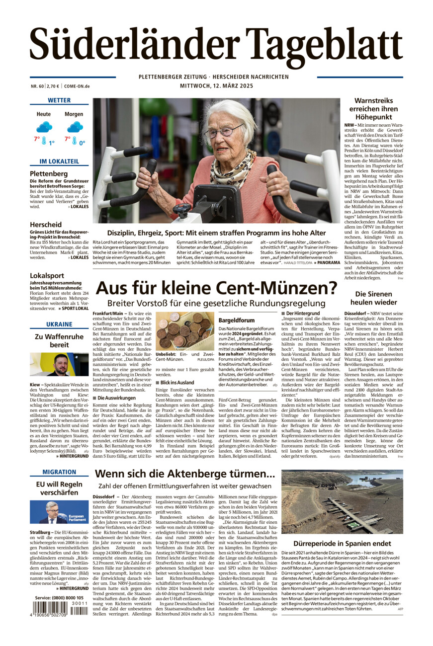 Süderländer Tageblatt vom Mittwoch, 12.03.2025