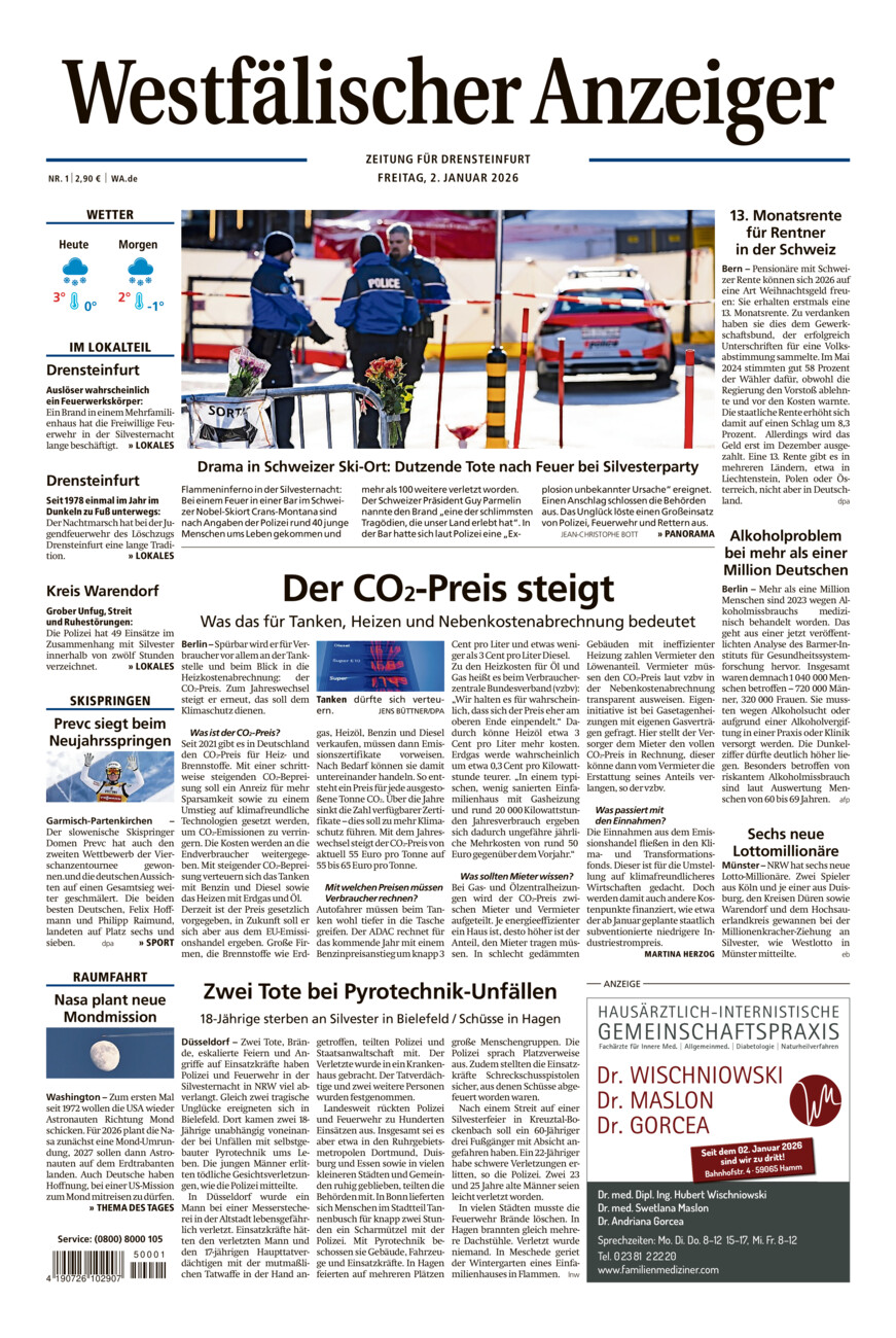 Westfälischer Anzeiger Drensteinfurt vom Freitag, 02.01.2026