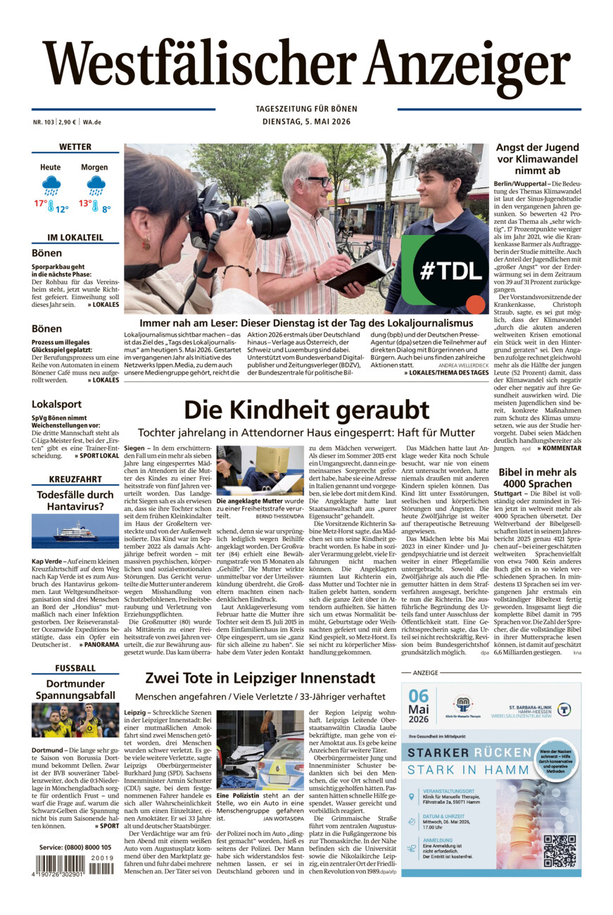 Westfälischer Anzeiger Bönen vom Dienstag, 05.05.2026
