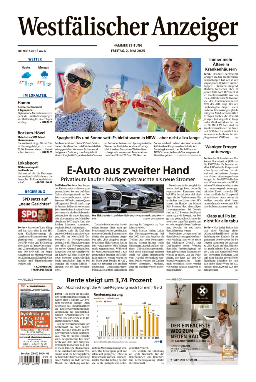 Westfälischer Anzeiger Hamm vom Freitag, 02.05.2025
