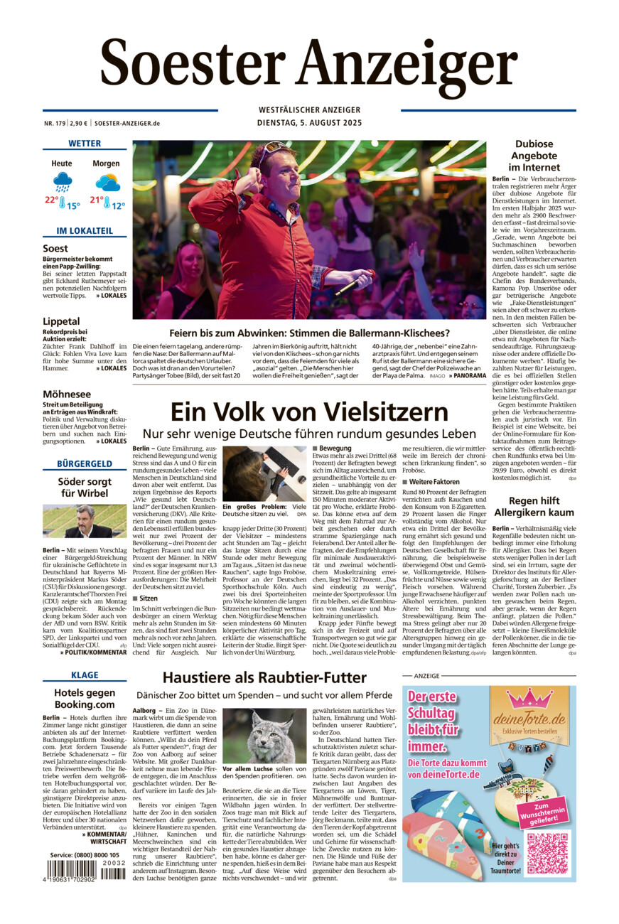 Soester Anzeiger vom Dienstag, 05.08.2025