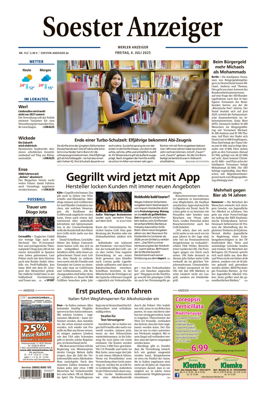 Soester Anzeiger Werl vom Freitag, 04.07.2025
