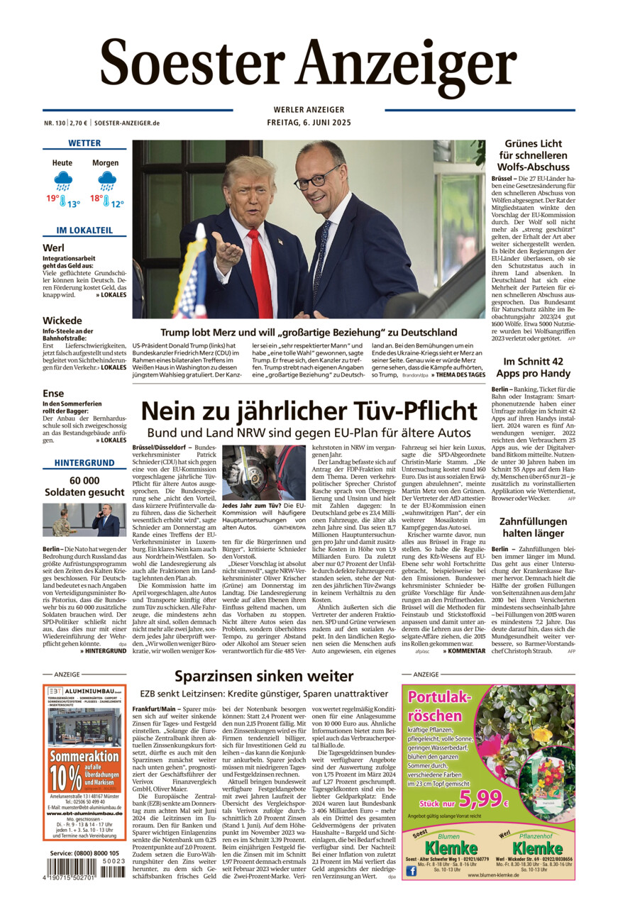 Soester Anzeiger Werl vom Freitag, 06.06.2025