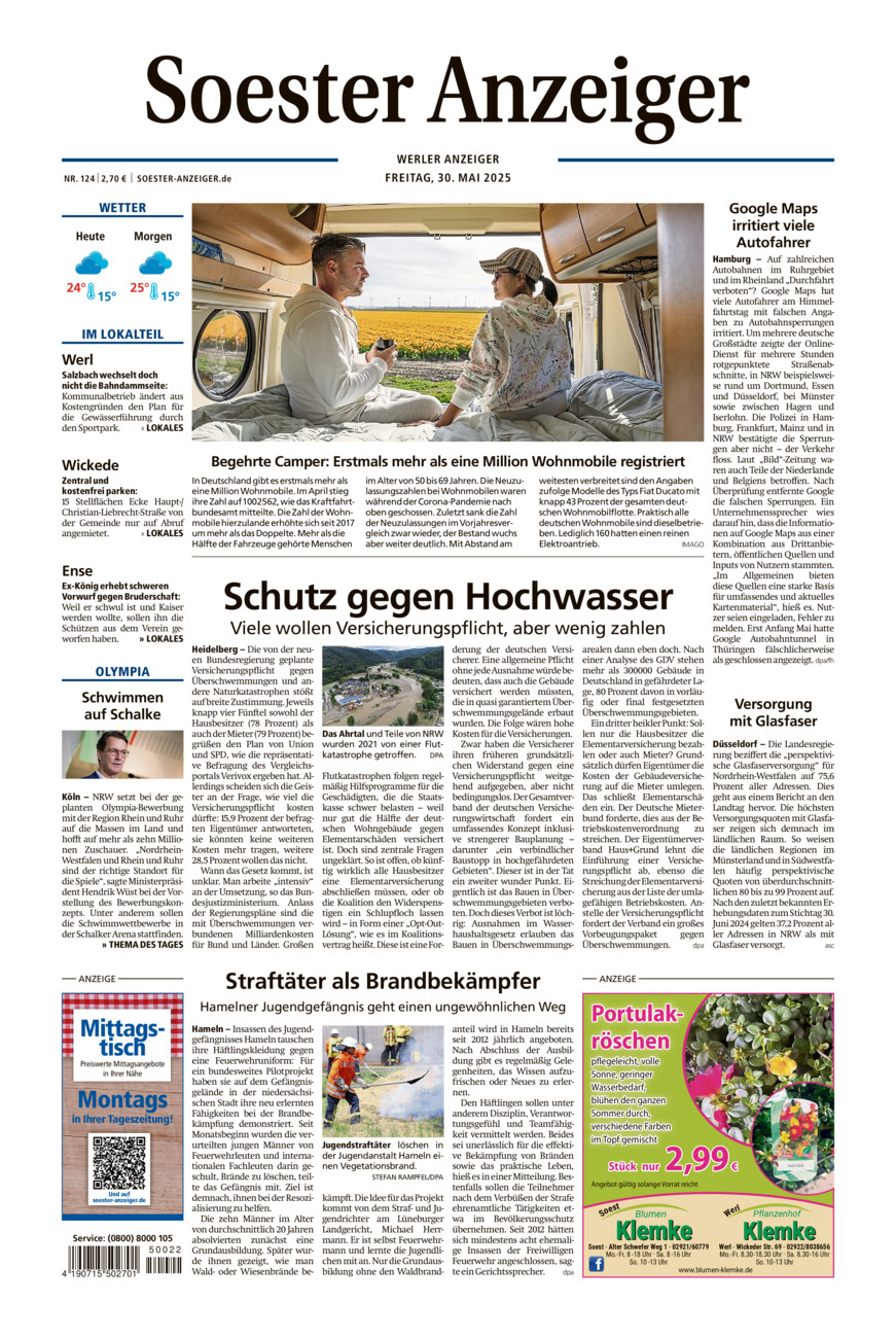 Soester Anzeiger Werl vom Freitag, 30.05.2025