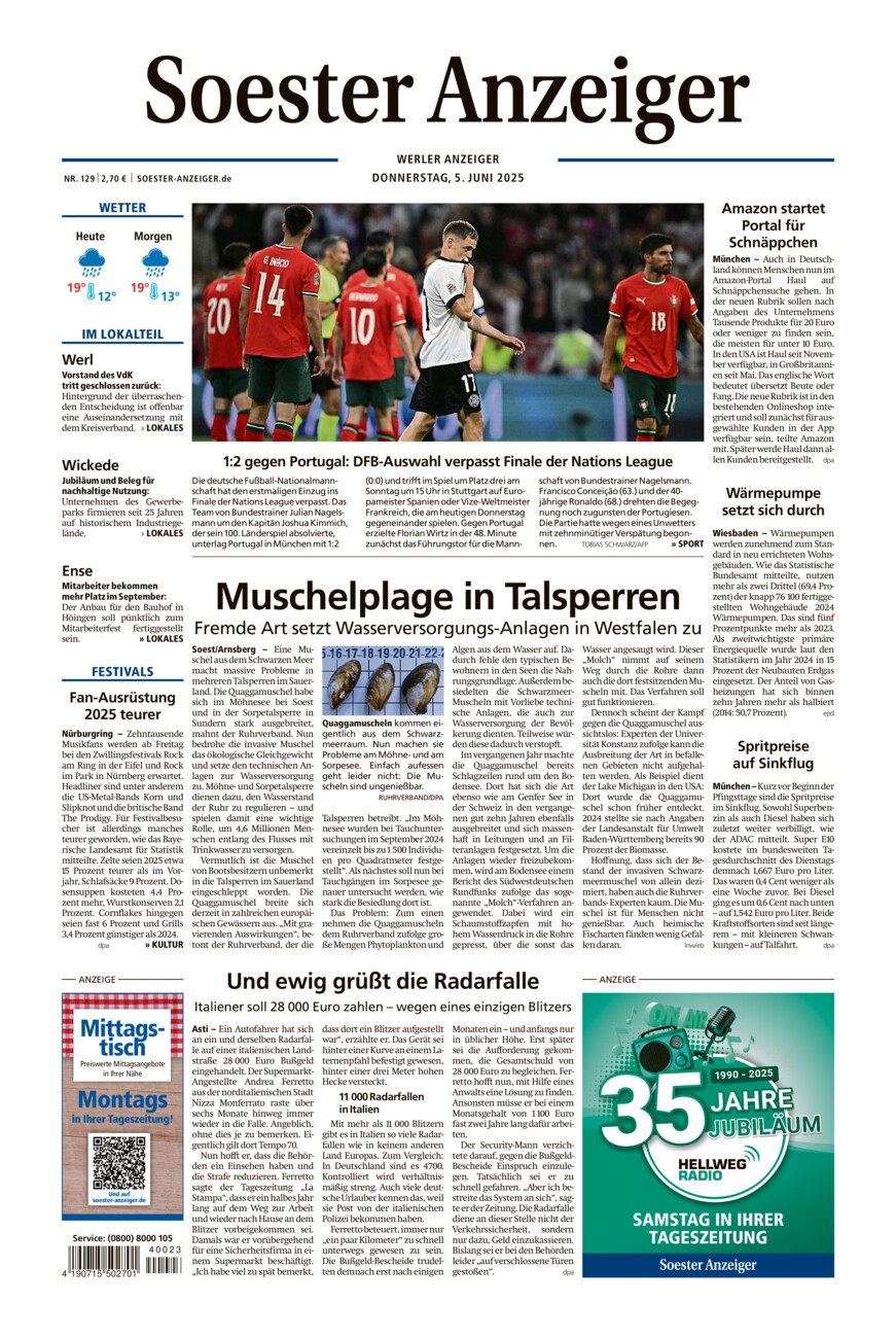 Soester Anzeiger Werl vom Donnerstag, 05.06.2025