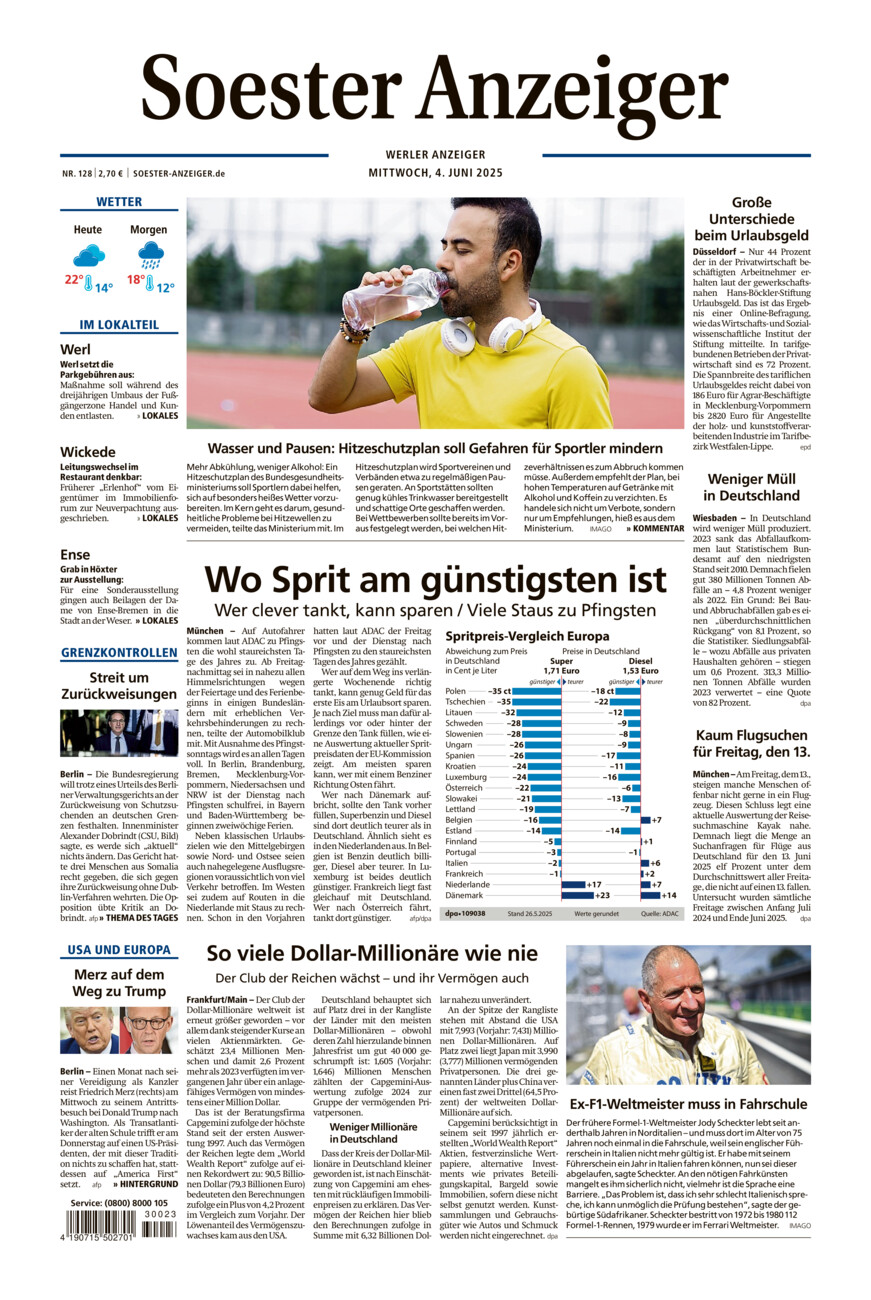 Soester Anzeiger Werl vom Mittwoch, 04.06.2025