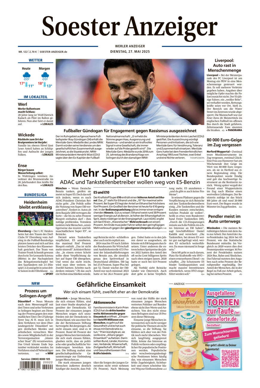 Soester Anzeiger Werl vom Dienstag, 27.05.2025