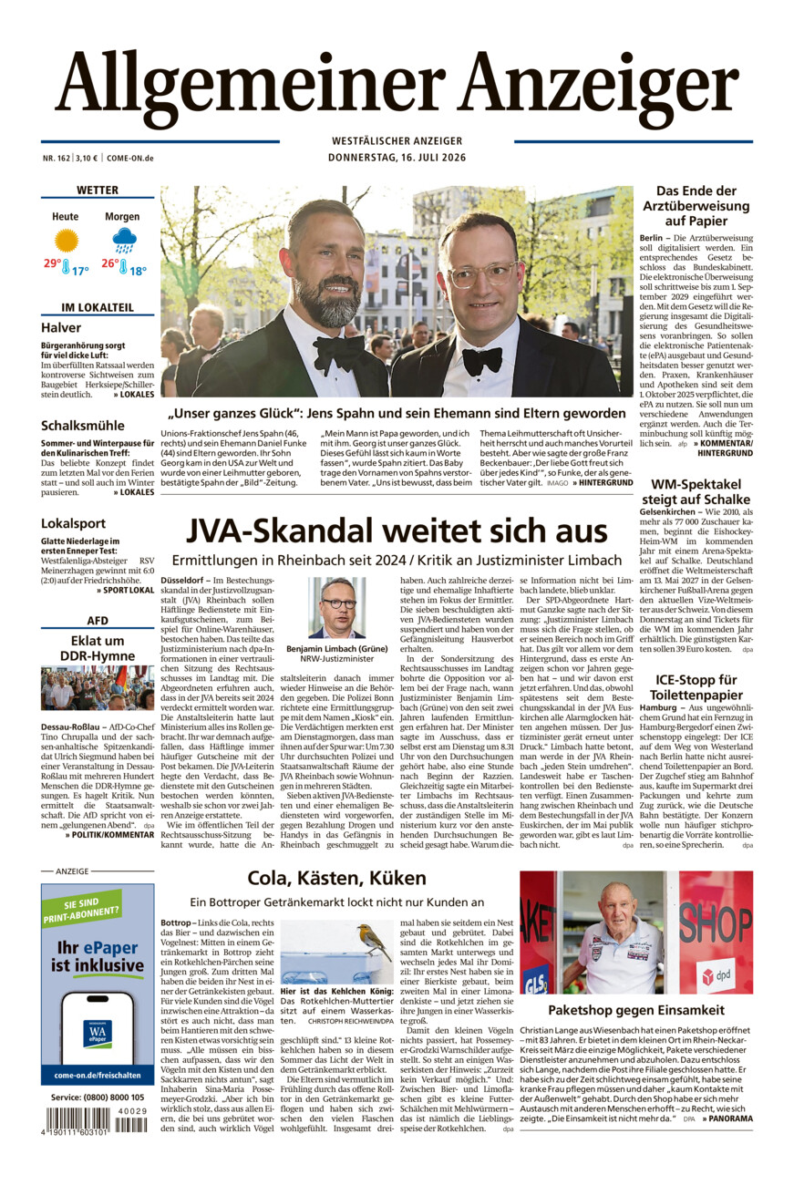 Allgemeiner Anzeiger vom Donnerstag, 16.07.2026