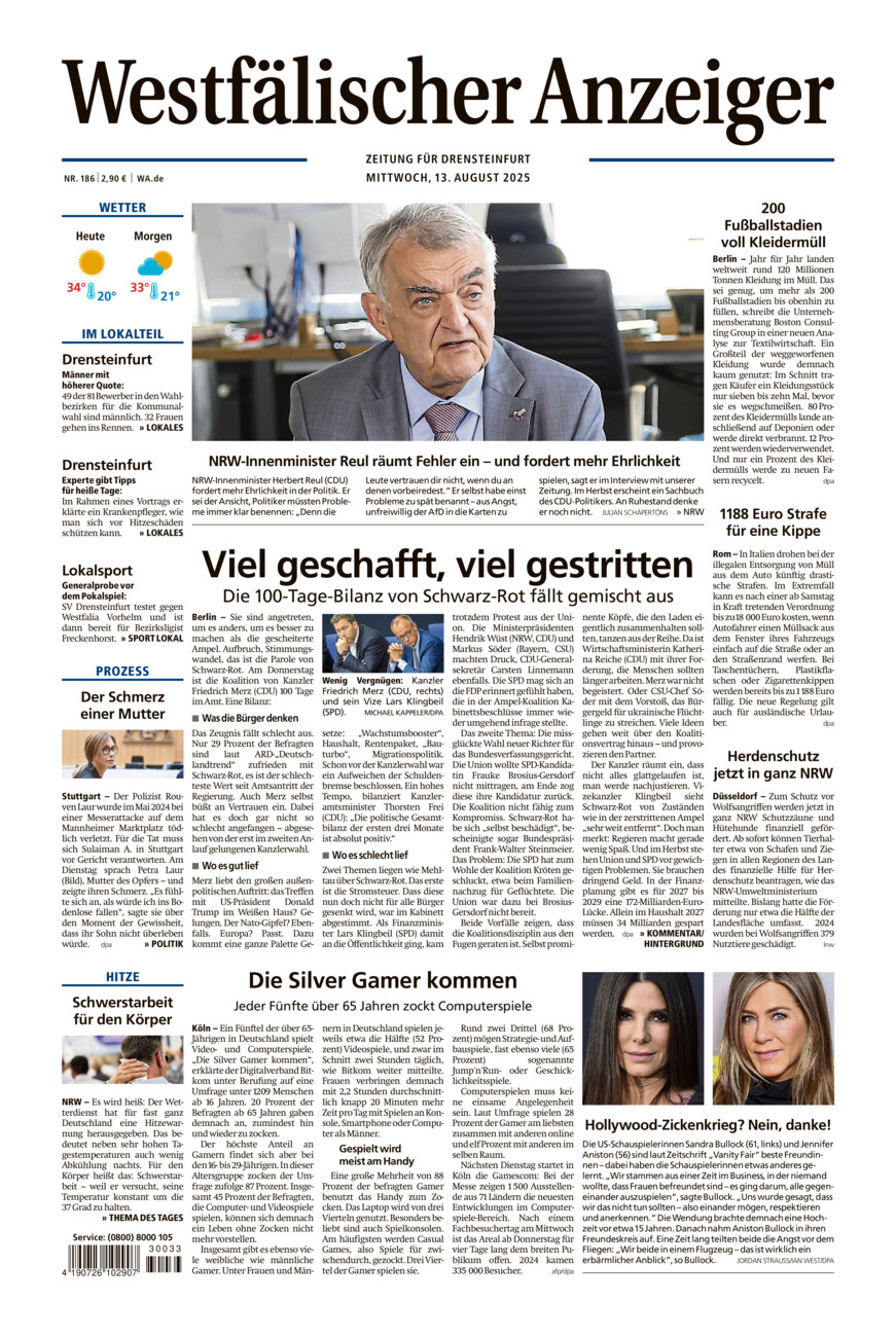 Westfälischer Anzeiger Drensteinfurt vom Mittwoch, 13.08.2025