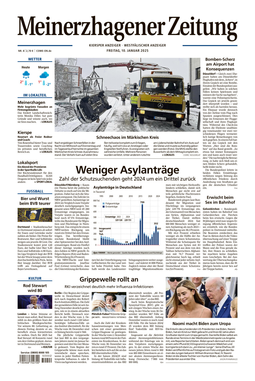 Meinerzhagener Zeitung vom Freitag, 10.01.2025