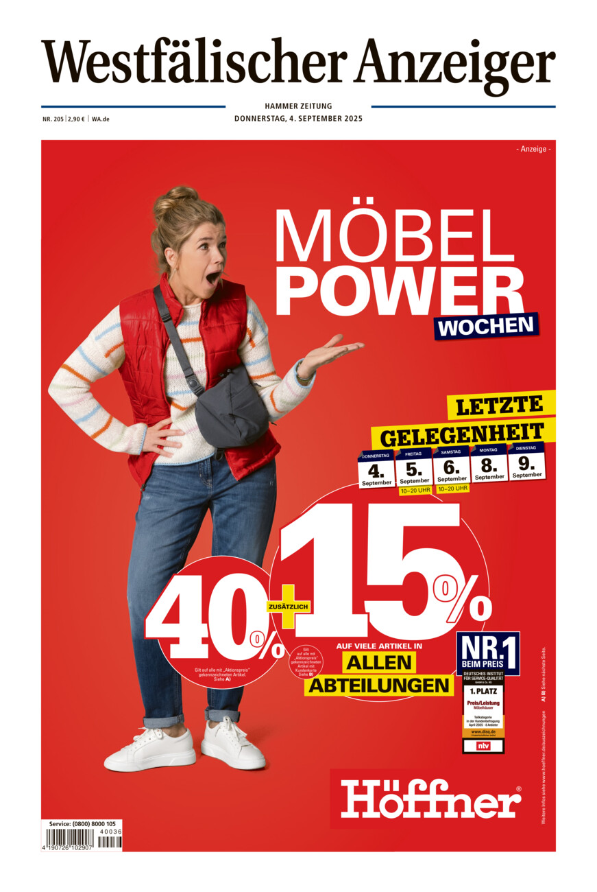 Westfälischer Anzeiger Hamm vom Donnerstag, 04.09.2025