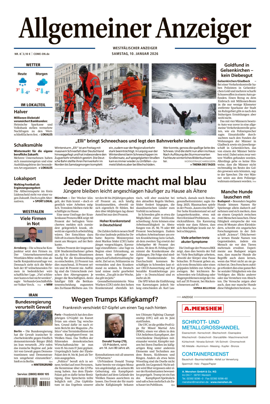 Allgemeiner Anzeiger vom Samstag, 10.01.2026