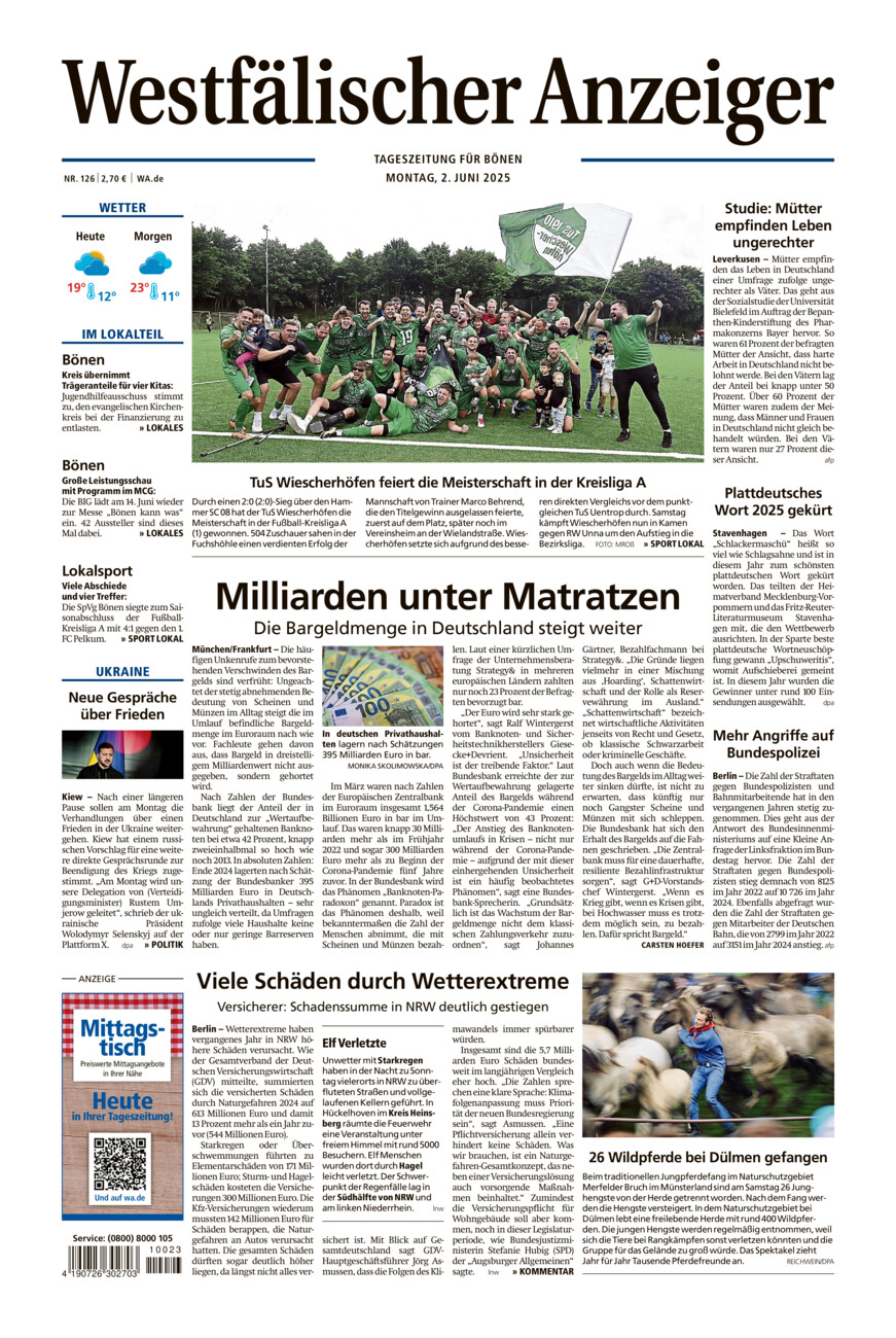 Westfälischer Anzeiger Bönen vom Montag, 02.06.2025