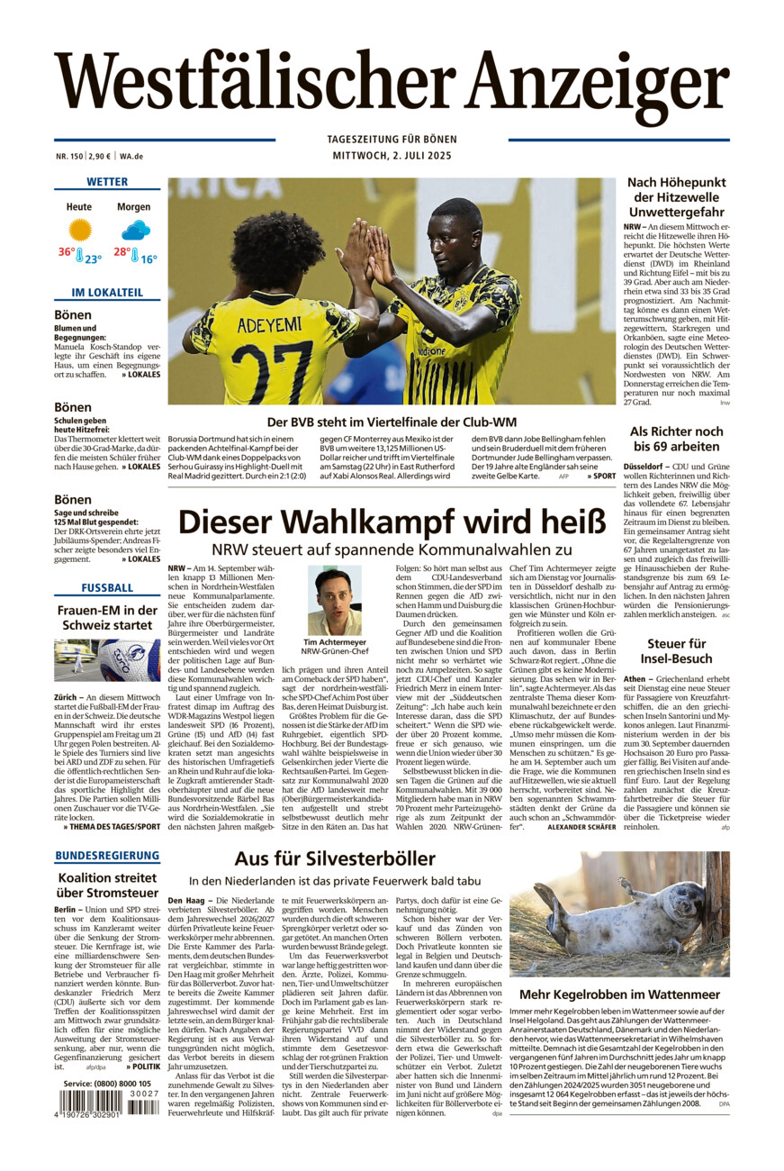 Westfälischer Anzeiger Bönen vom Mittwoch, 02.07.2025