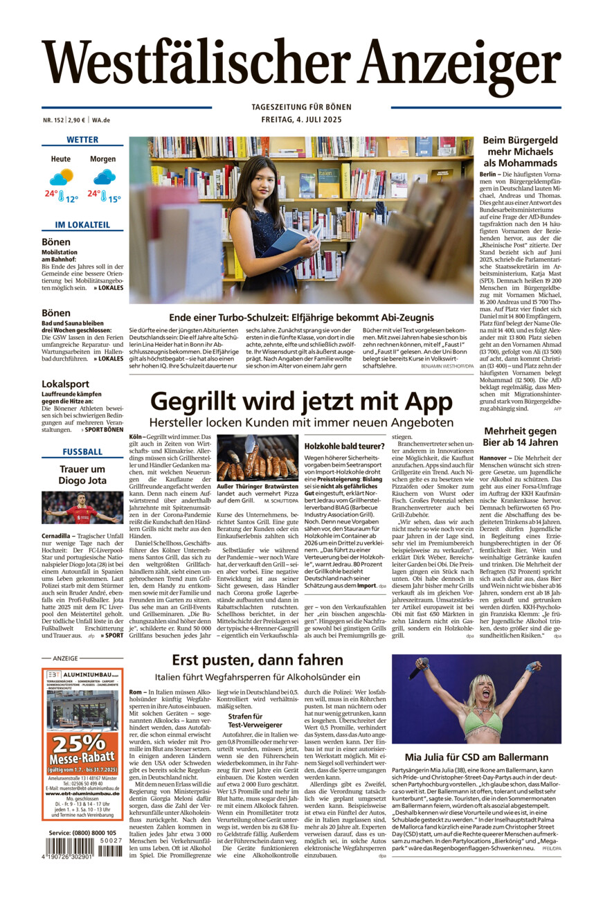 Westfälischer Anzeiger Bönen vom Freitag, 04.07.2025