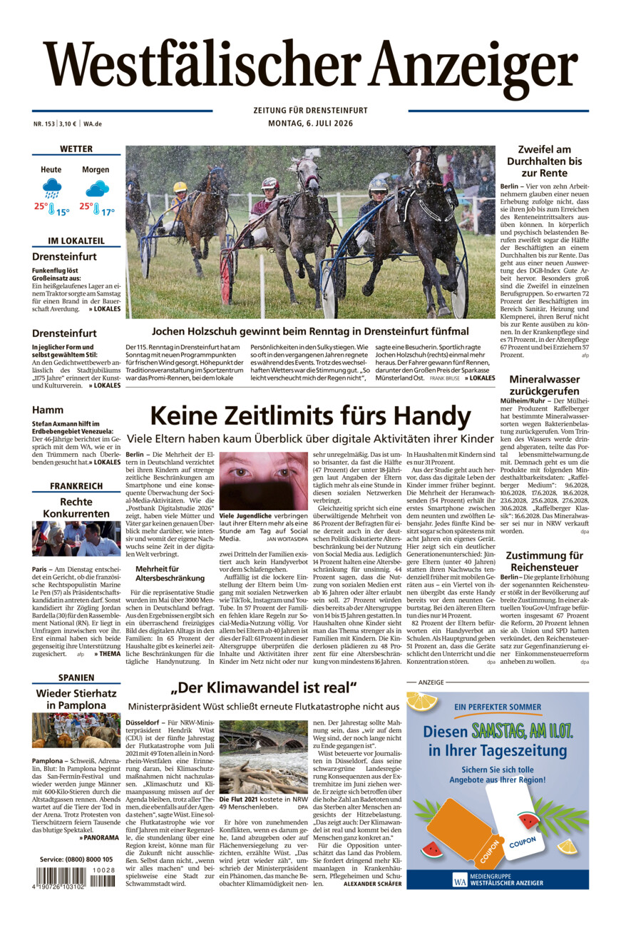 Westfälischer Anzeiger Drensteinfurt vom Montag, 06.07.2026