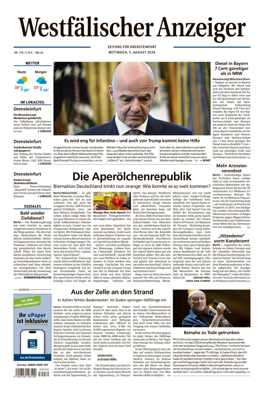 Westfälischer Anzeiger Drensteinfurt vom Mittwoch, 05.08.2026