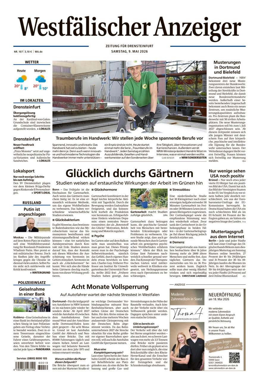 Westfälischer Anzeiger Drensteinfurt vom Samstag, 09.05.2026