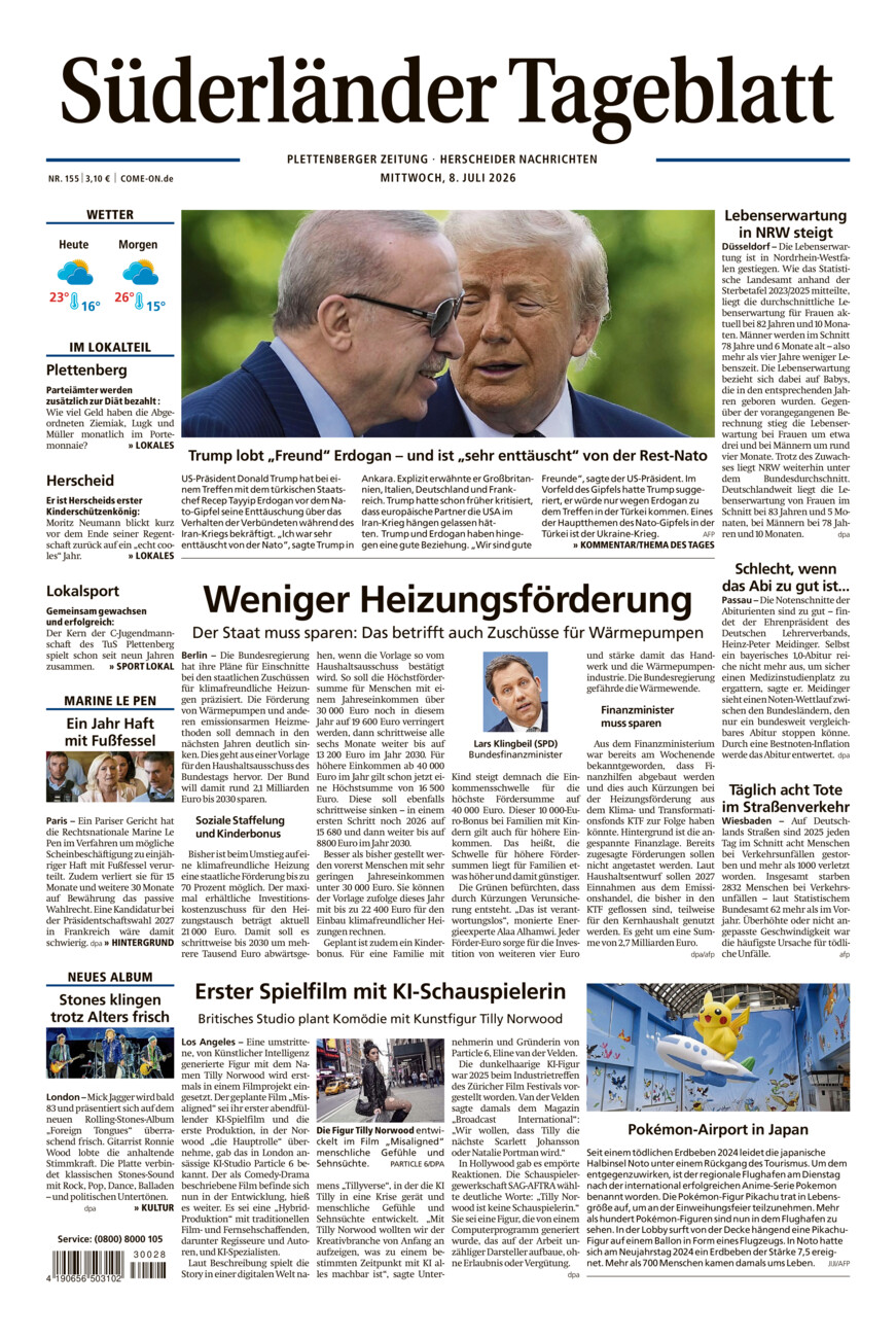 Süderländer Tageblatt vom Mittwoch, 08.07.2026