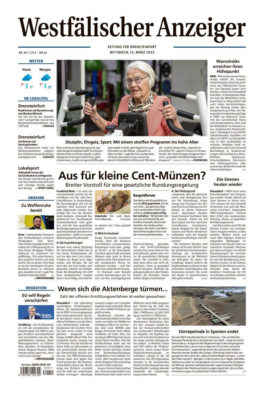 Westfälischer Anzeiger Drensteinfurt vom Mittwoch, 12.03.2025