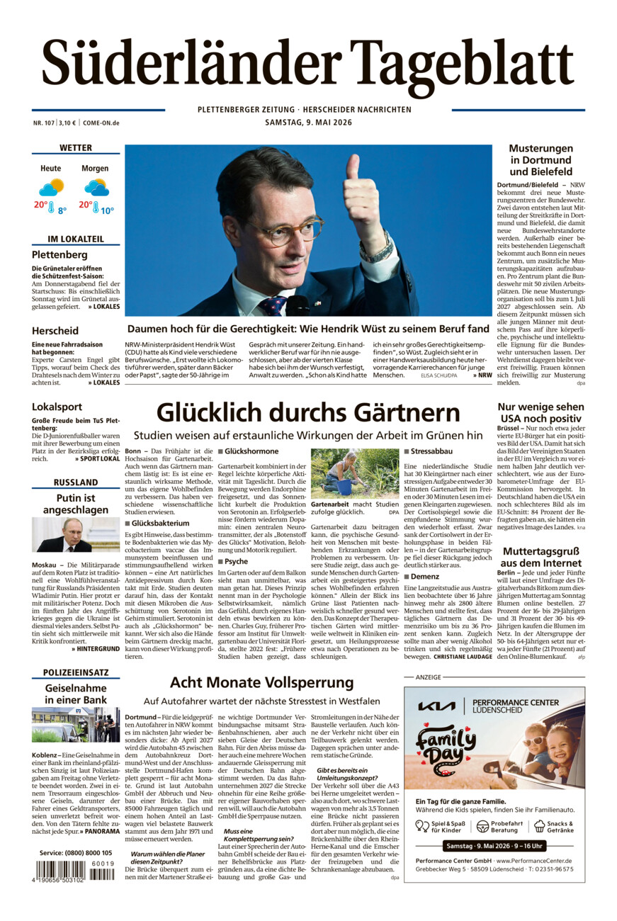 Süderländer Tageblatt vom Samstag, 09.05.2026