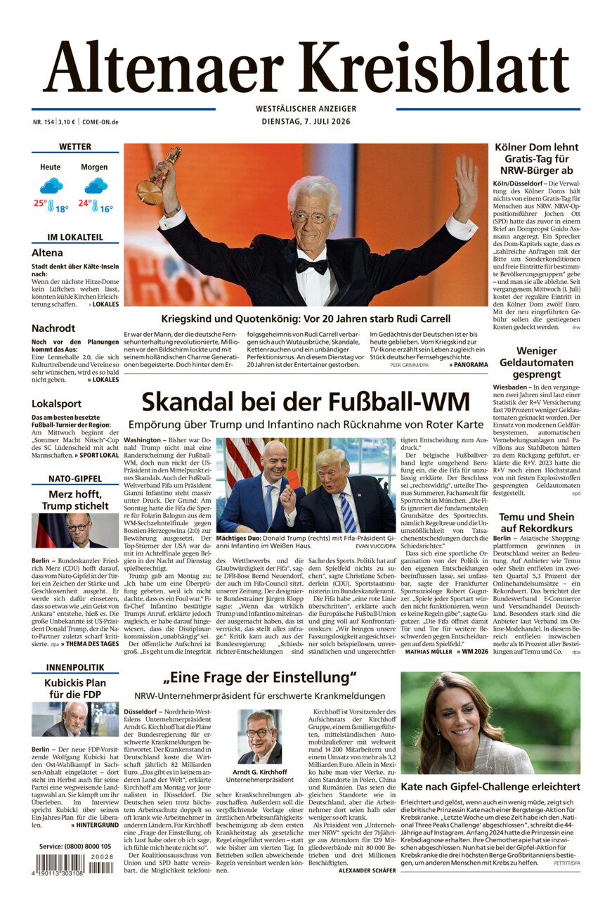 Altenaer Kreisblatt vom Dienstag, 07.07.2026