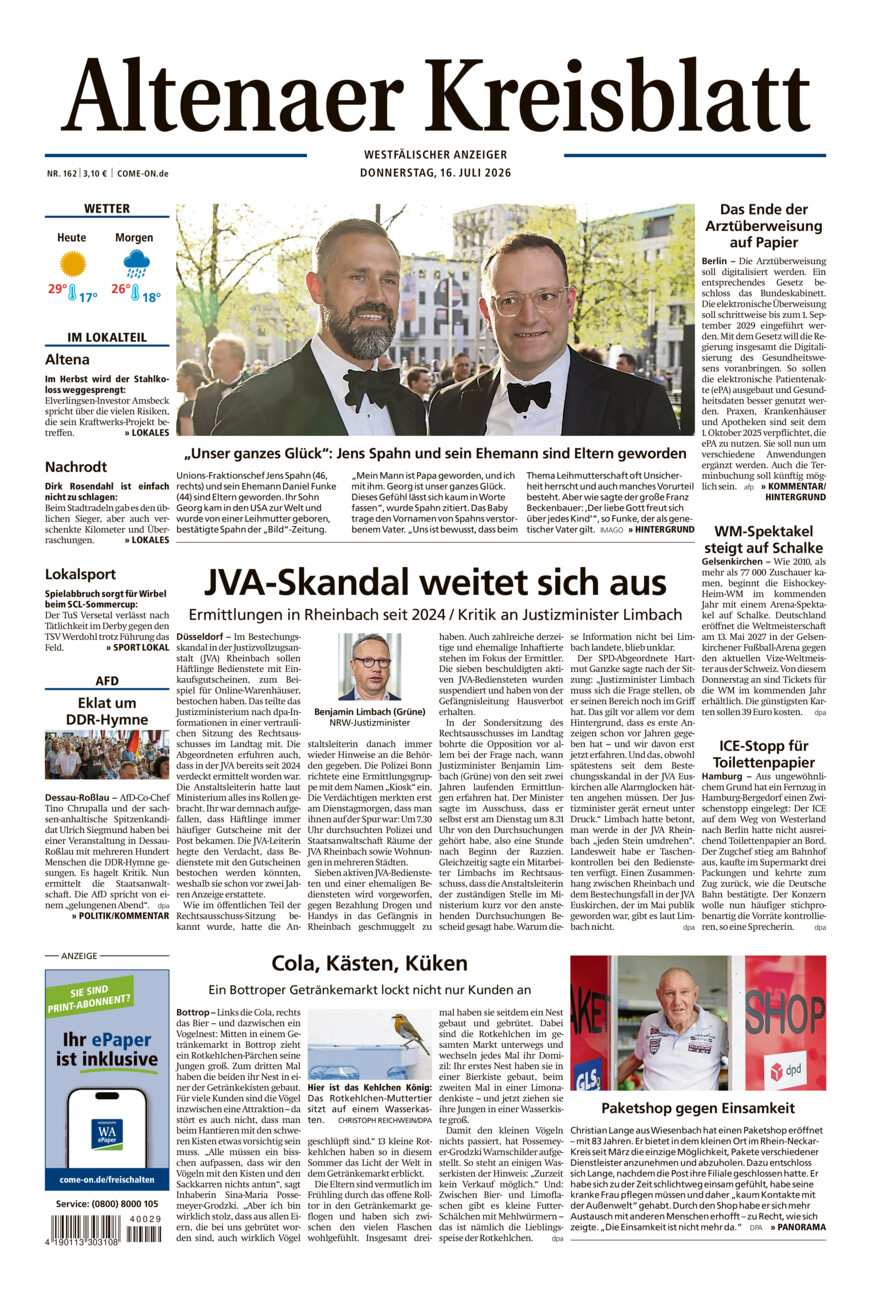 Altenaer Kreisblatt vom Donnerstag, 16.07.2026