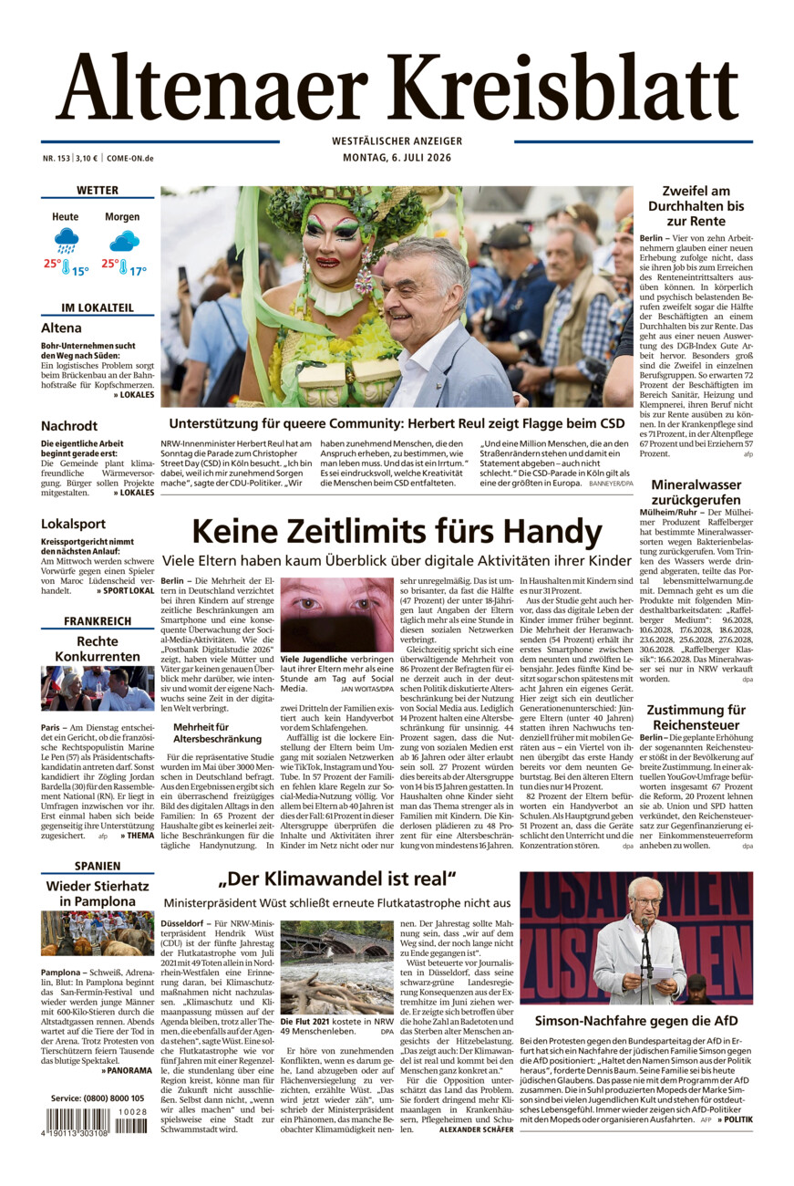Altenaer Kreisblatt vom Montag, 06.07.2026
