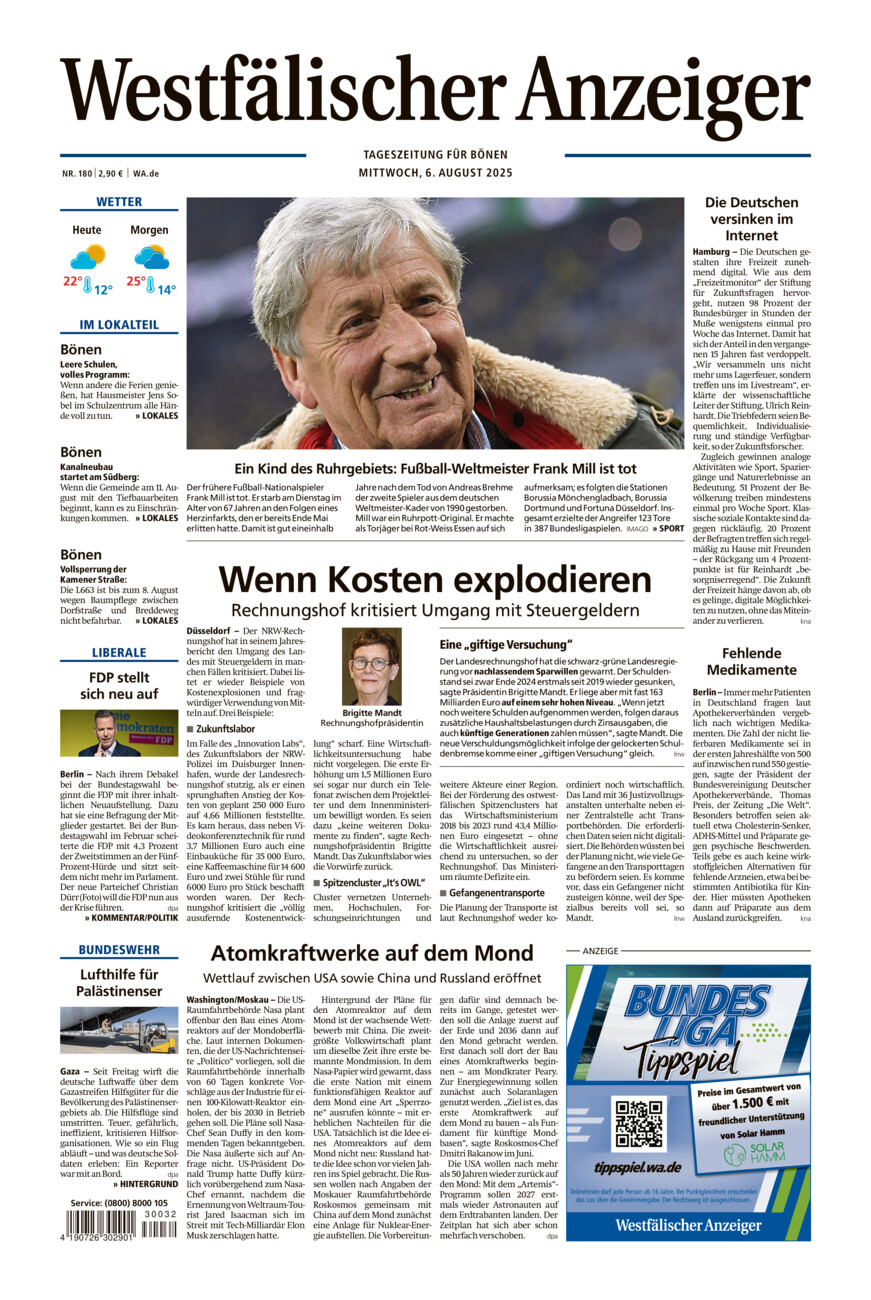 Westfälischer Anzeiger Bönen vom Mittwoch, 06.08.2025