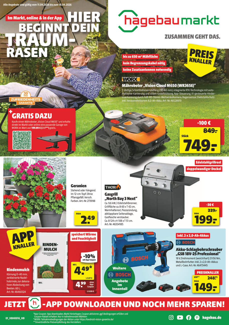 Hagebaumarkt vom Samstag, 11.04.2026