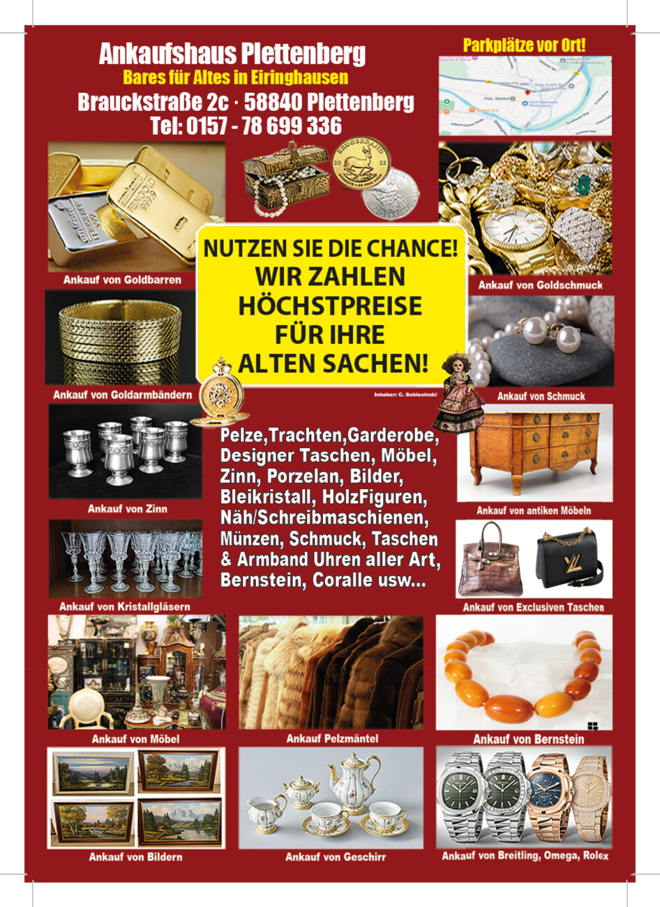 Ankaufhaus Plettenberg vom Montag, 20.04.2026