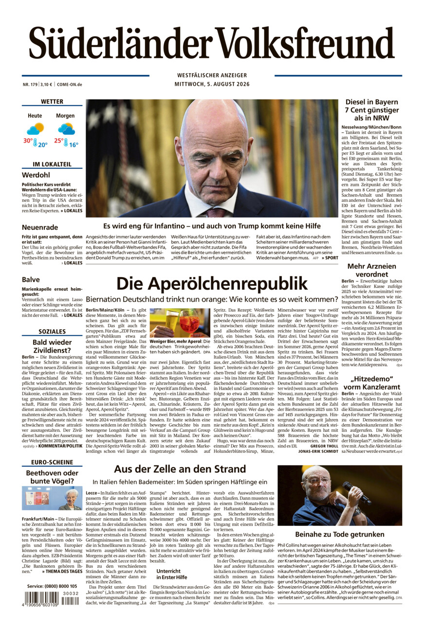 Süderländer Volksfreund vom Mittwoch, 05.08.2026