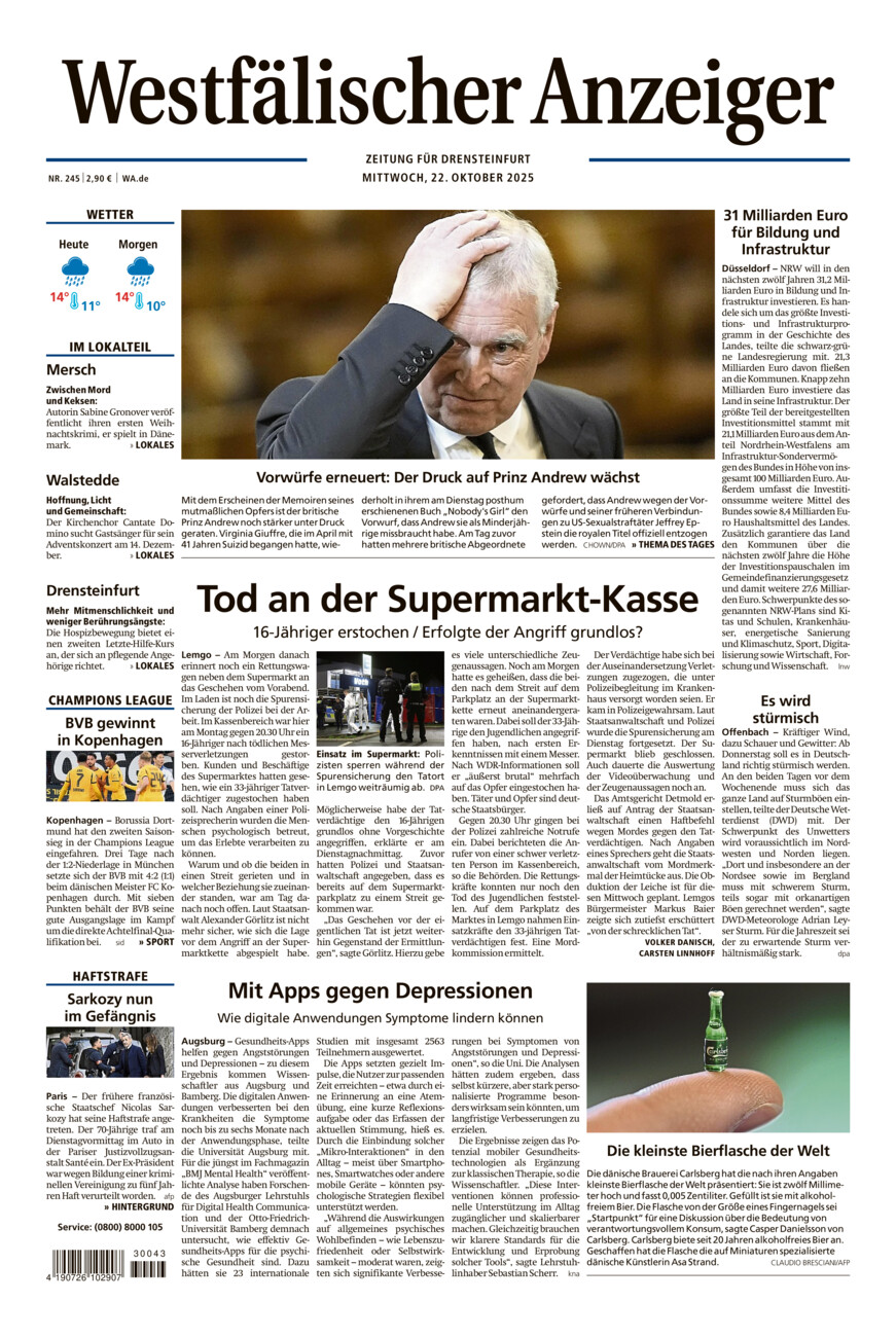 Westfälischer Anzeiger Drensteinfurt vom Mittwoch, 22.10.2025