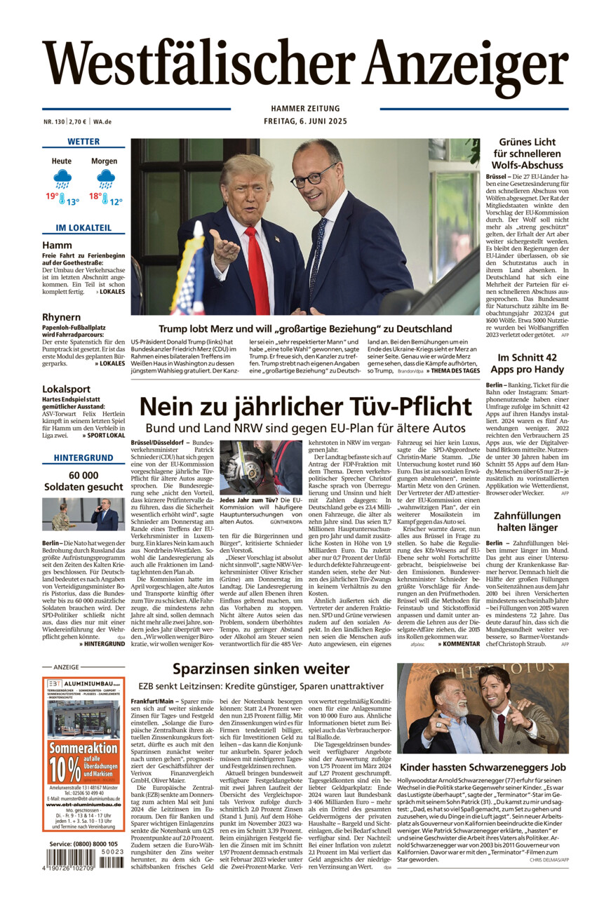 Westfälischer Anzeiger Hamm vom Freitag, 06.06.2025