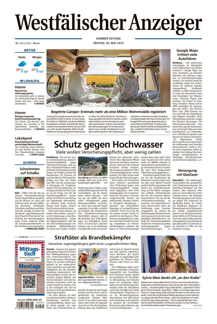 Westfälischer Anzeiger Hamm vom Freitag, 30.05.2025
