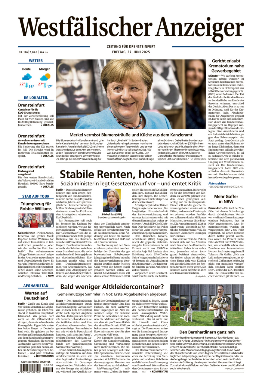 Westfälischer Anzeiger Drensteinfurt vom Freitag, 27.06.2025