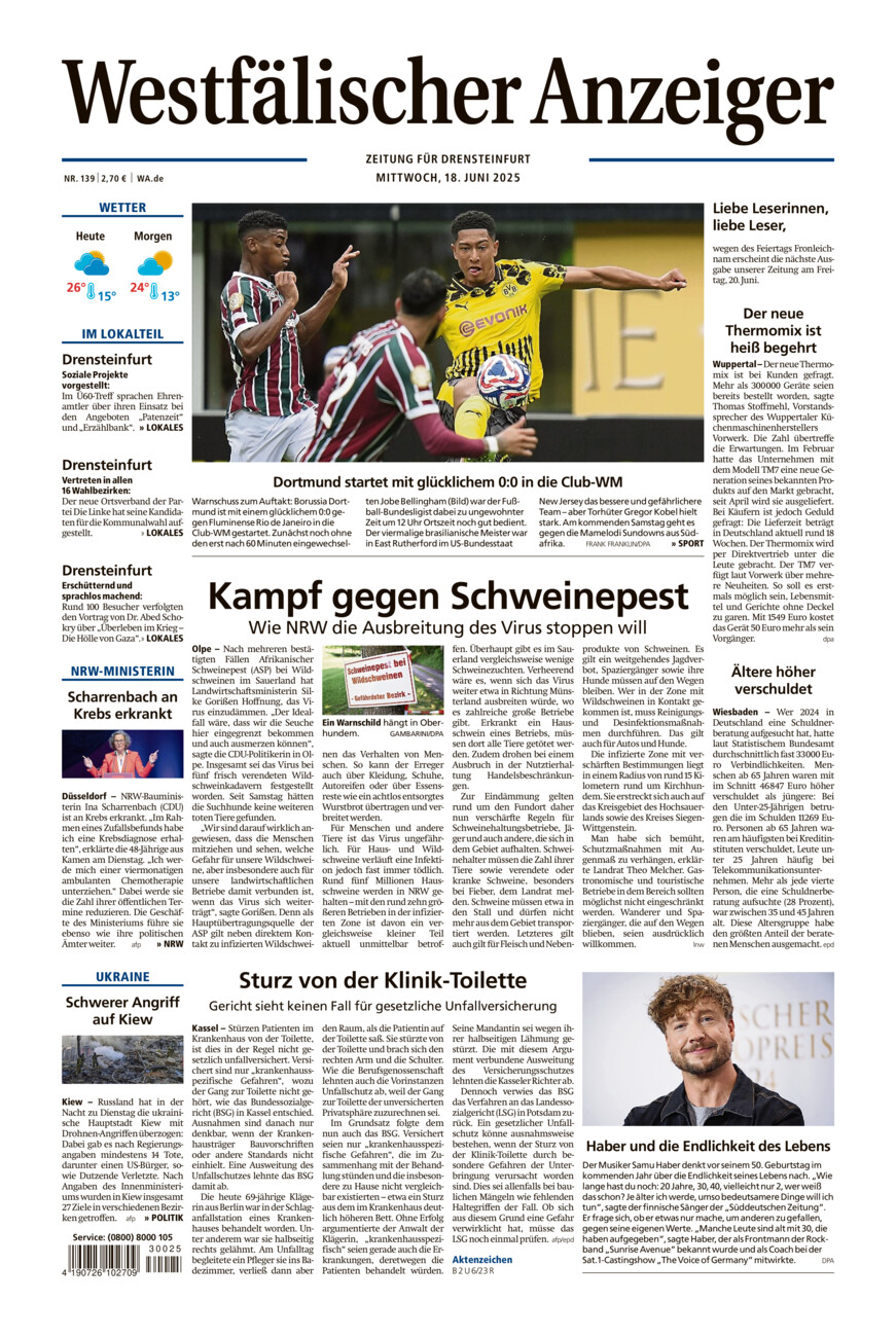 Westfälischer Anzeiger Drensteinfurt vom Mittwoch, 18.06.2025