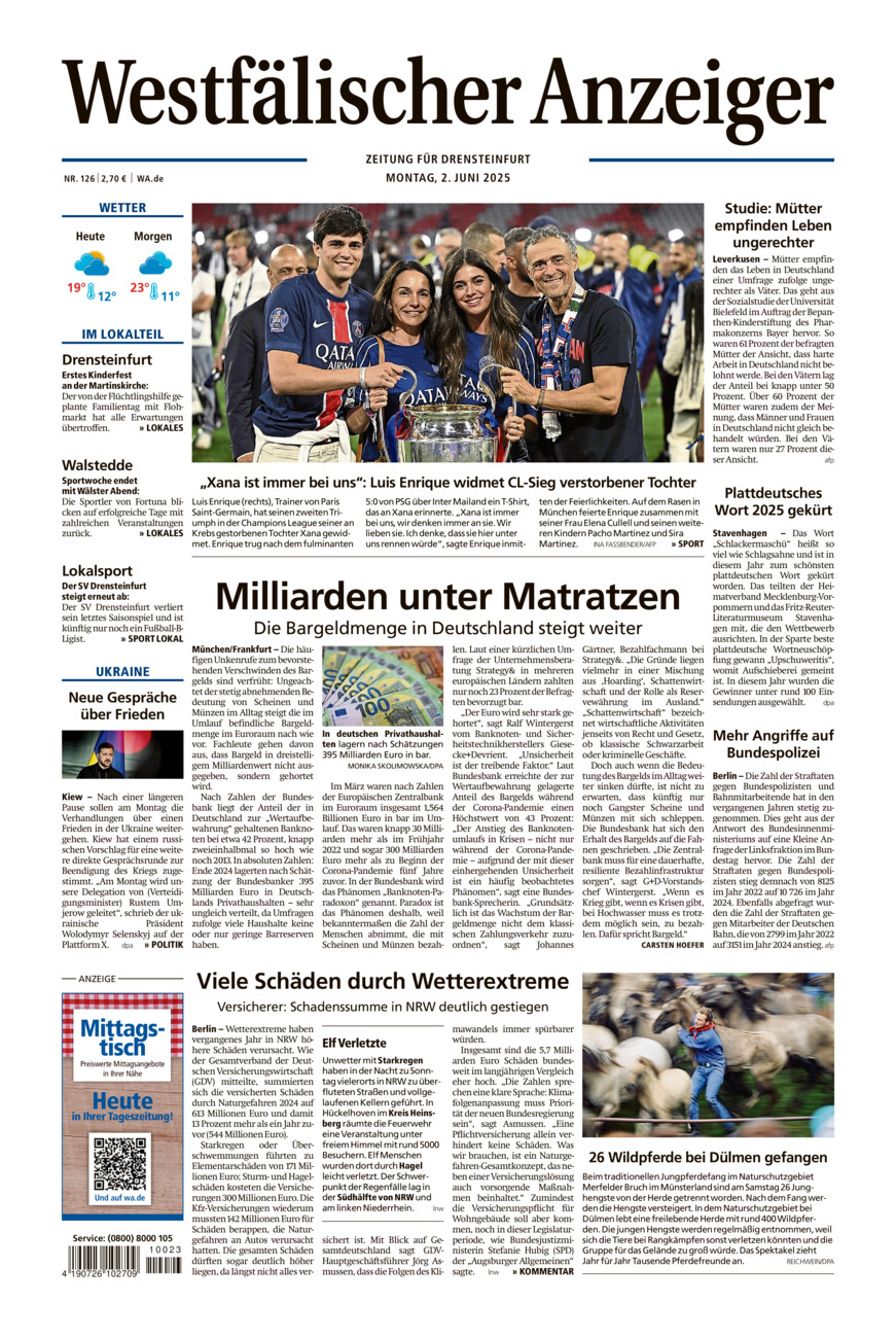 Westfälischer Anzeiger Drensteinfurt vom Montag, 02.06.2025