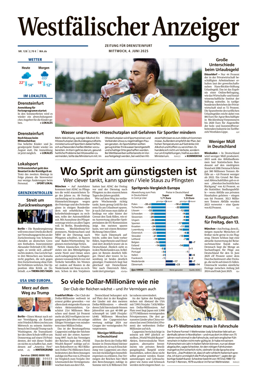 Westfälischer Anzeiger Drensteinfurt vom Mittwoch, 04.06.2025