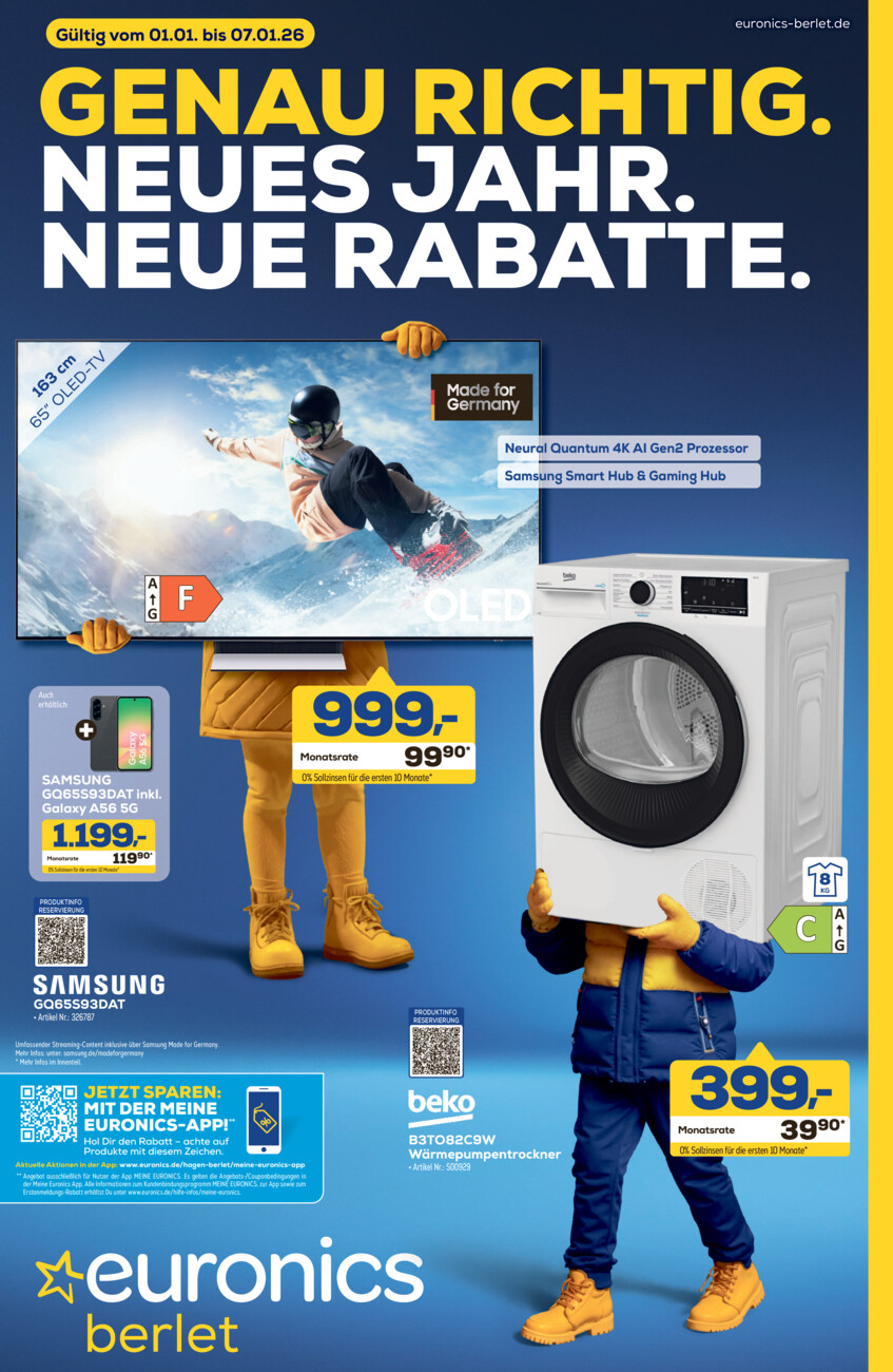 Euronics Berlet vom Samstag, 03.01.2026