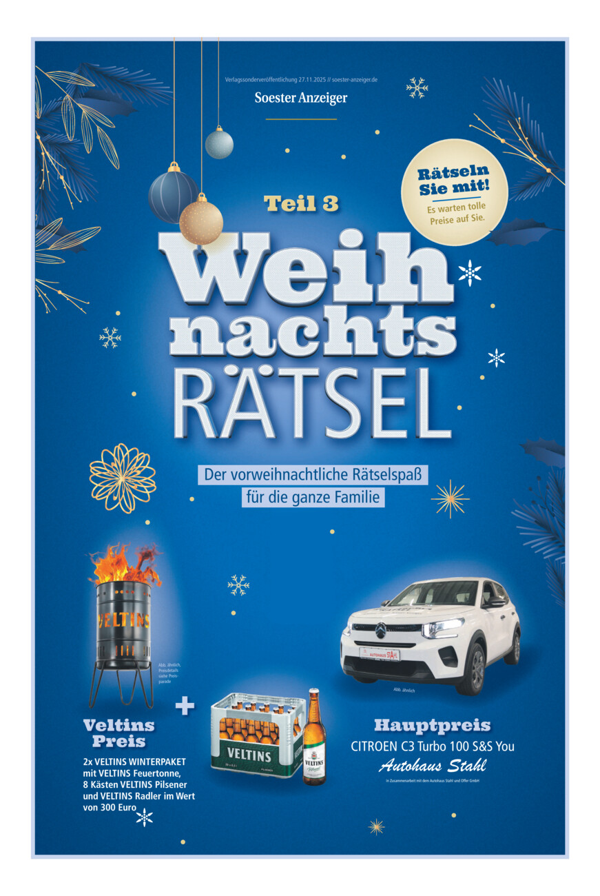 Weihnachtspreisrätsel Teil 3 vom Donnerstag, 27.11.2025
