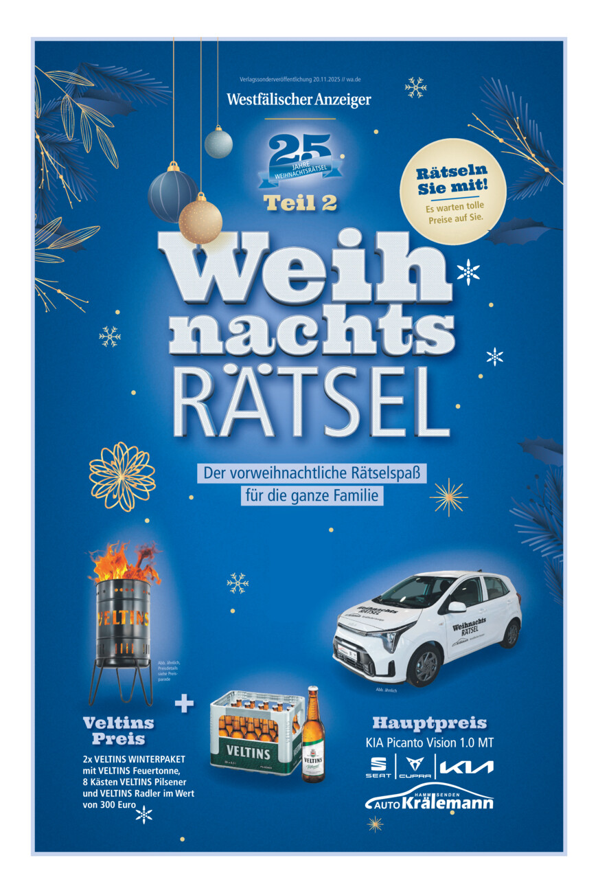 Weihnachtsrätsel - Teil 2 vom Donnerstag, 20.11.2025