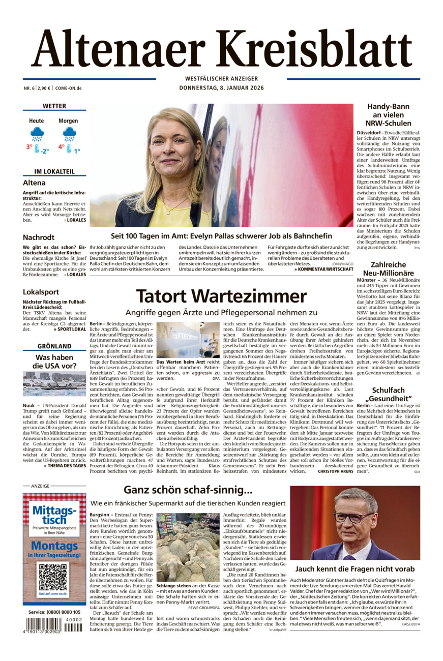 Altenaer Kreisblatt vom Donnerstag, 08.01.2026