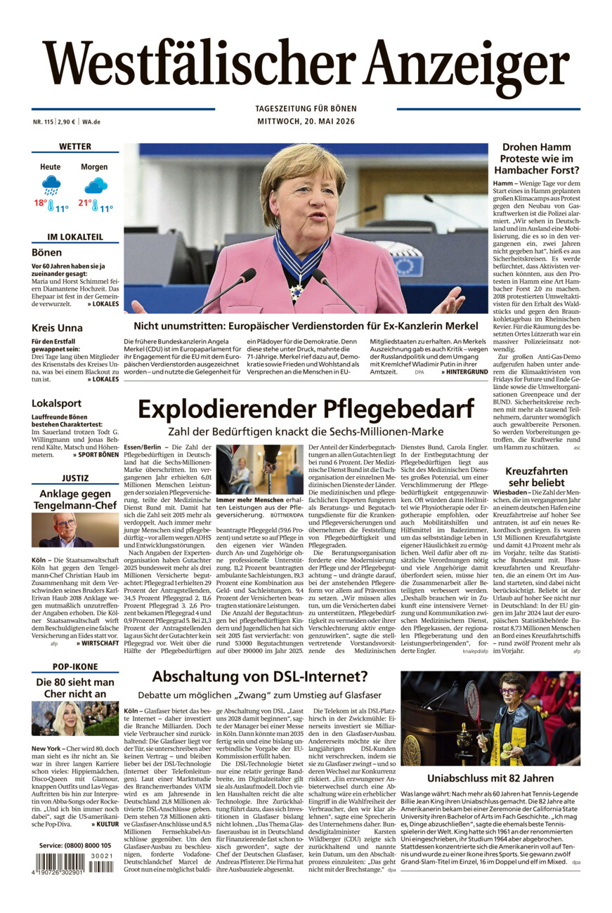 Westfälischer Anzeiger Bönen vom Mittwoch, 20.05.2026
